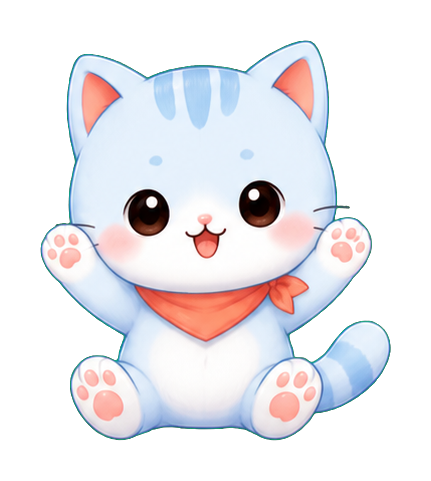 결과에 반응하는 블루 고양이
